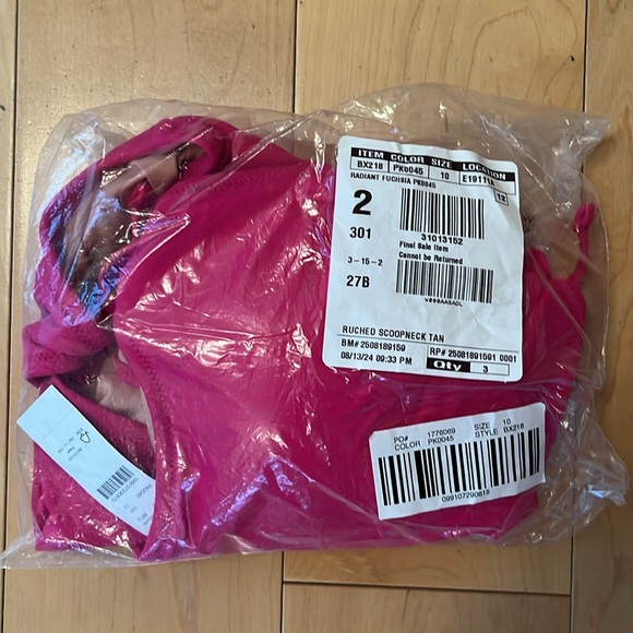 J CREW Ruched side tie pink swimsuit 10 - Picture 4 of 4